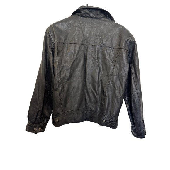 vintage Wilsons Leather bomber Black Jacket Mens S Genuine Leather Full-Zip Clas - Picture 2 of 8